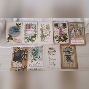 Clearance! Vintage Set Of 20 Christmas Greeting Post Cards Set + Extras